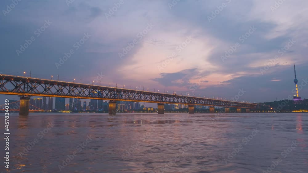 China Hubei Wuhan Summer City Skyline Timelapse Photography China Hubei Wuhan Summer City Skyline Timelapse Photography