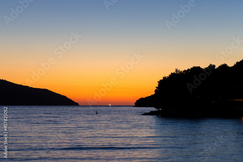 Sunset on the Hvar island, the Adriatic Sea in Croatia © Goran