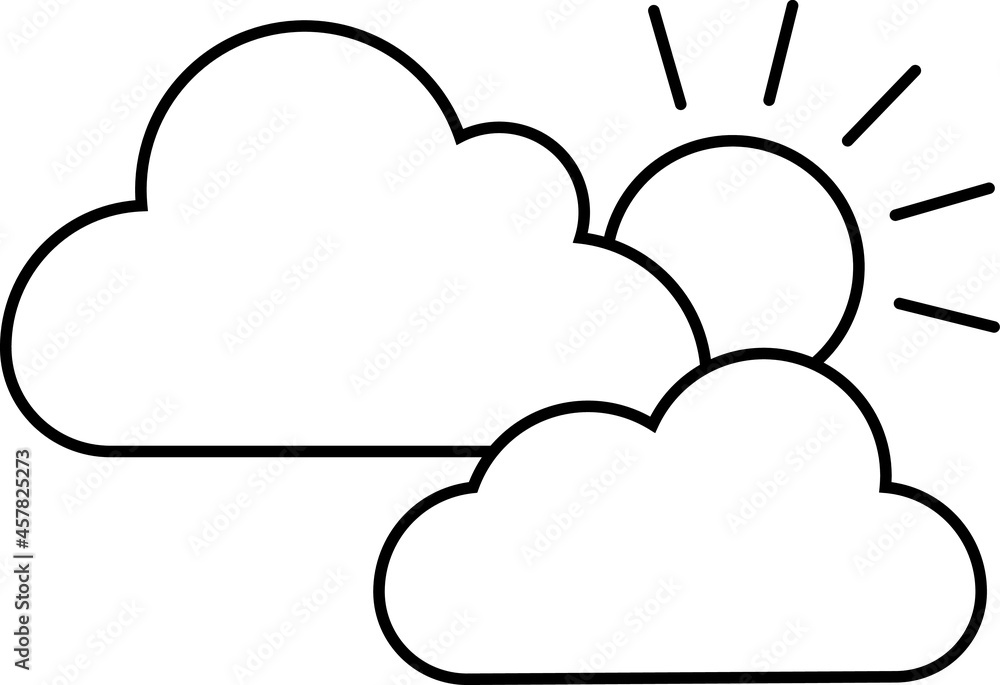 Rainbow With Clouds Vector Icon. Black and white illustration Rainbow With Clouds Vector Icon. Black and white illustration