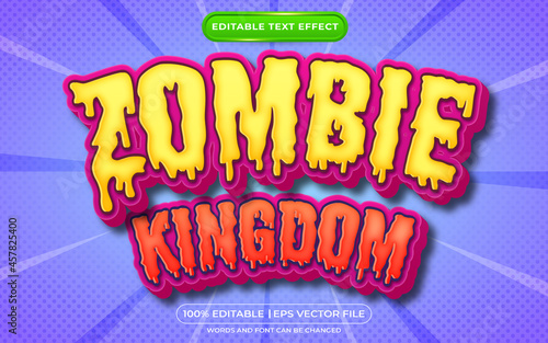 Zombie kingdom editable text effect cartoon style