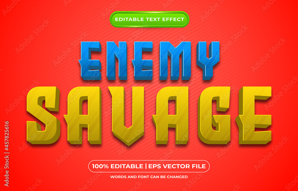 Enemy savage editable text effect game style