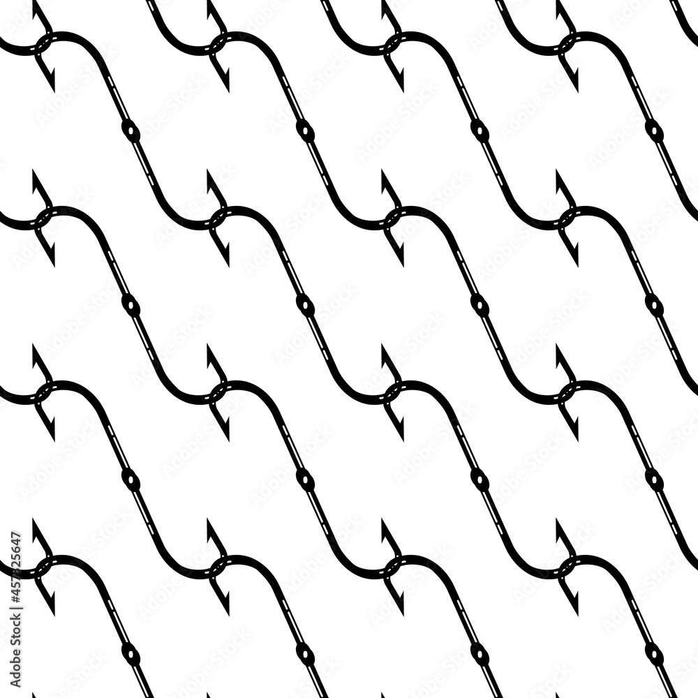 New fishing hook pattern seamless background texture repeat wallpaper geometric vector