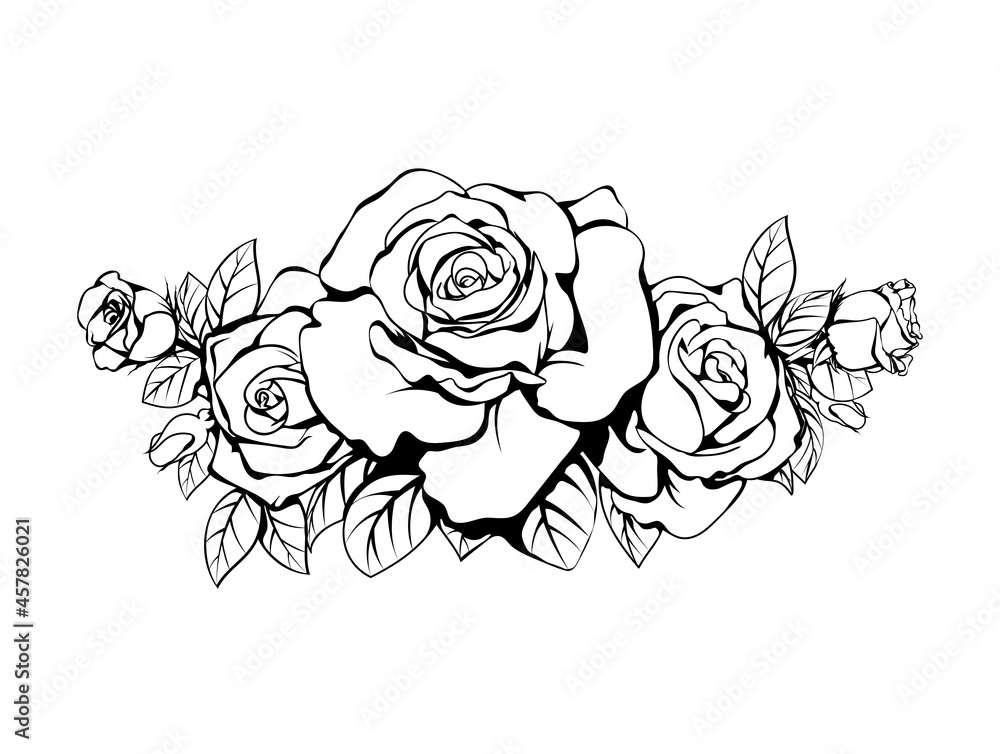 beautiful black and white bouquet rose and leaves Floral arrangement isolated on background beautiful black and white bouquet rose and leaves Floral arrangement isolated on background