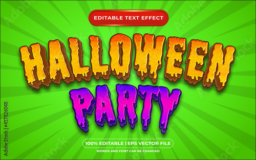 Editable text effect halloween party 3d zombie text style