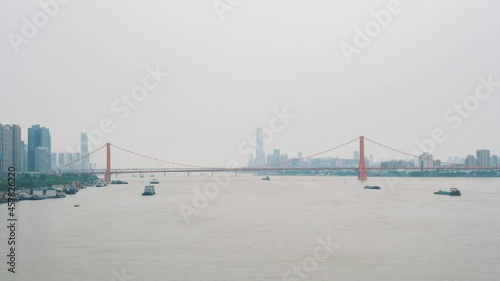 China Hubei Wuhan Summer City Skyline Timelapse Photography