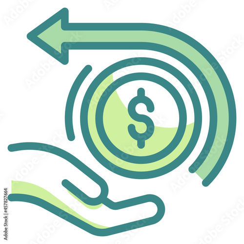 cashback blue line icon