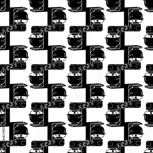 Food processor equipment pattern seamless background texture repeat wallpaper geometric vector