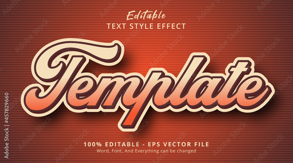 Editable text effect, Template text on sticker style effect