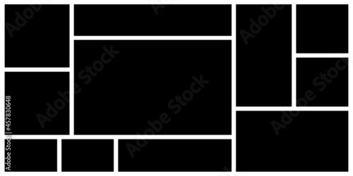 Empty photo collage template. Frames for photo. Collage concept. Vector Illustration.