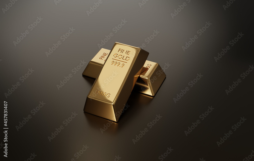 3D Rendering. gold bars. Financial concepts 3D Rendering. gold bars. Financial concepts