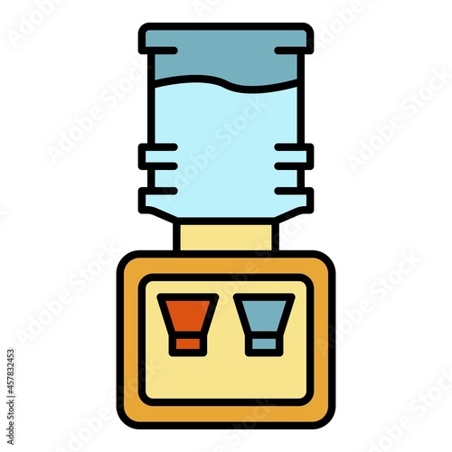 Home water cooler icon. Outline home water cooler vector icon color flat isolated