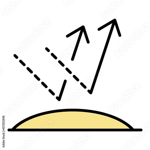Body reflect sun rays icon. Outline body reflect sun rays vector icon color flat isolated