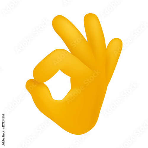 Ok Hand Emoji Icon Illustration Sign. Human Gesture Vector Symbol Emoticon Design Vector Clip Art.