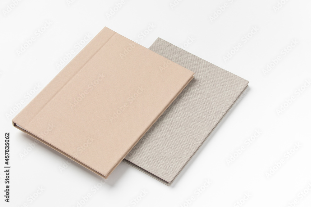 Grey hardcover books, isolated on white background Grey hardcover books, isolated on white background