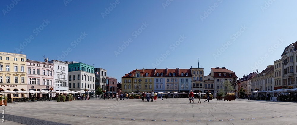 panorama view of the historic Stary Rynek city square in the old town of Bygdoszcz