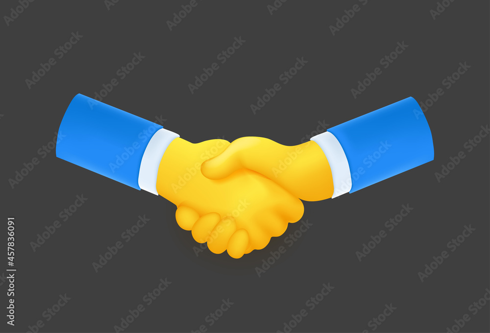Agreement via two businessmen. 3D style vector illustration Agreement via two businessmen. 3D style vector illustration