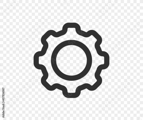 Linear gear pictogram isolated on transparent background