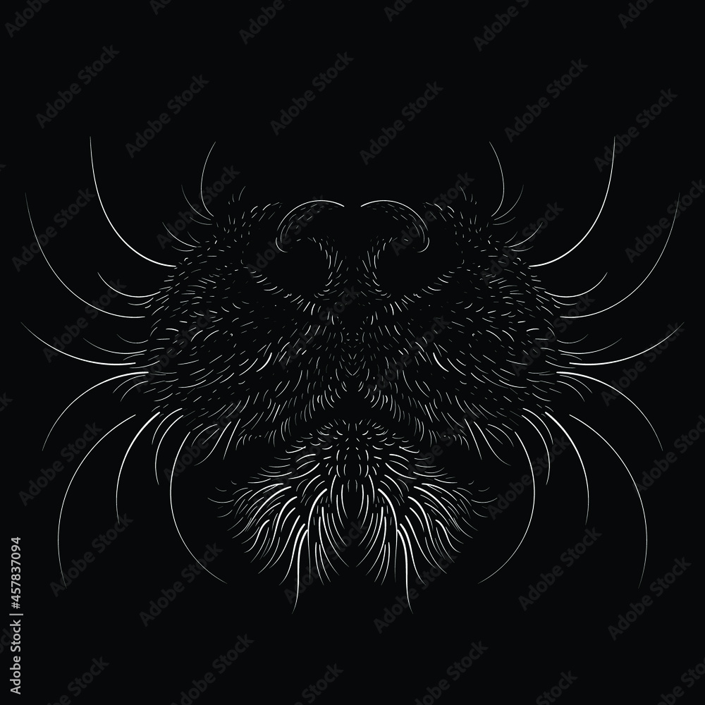 Obraz The Vector logo tiger for tattoo or T-shirt design or outwear. Hunting style big cat print on black background. This hand drawing is for black fabric or canvas.