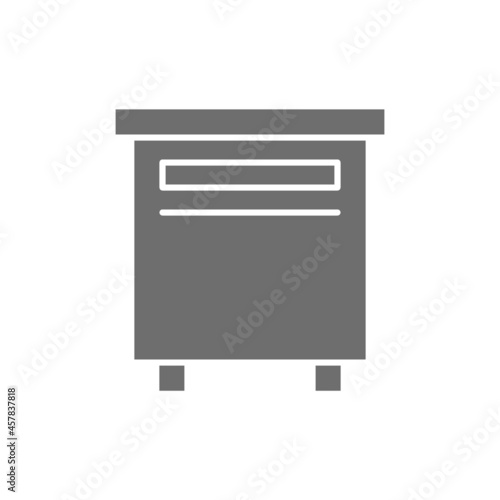 Professional bee hive, beehive grey icon. Isolated on white background