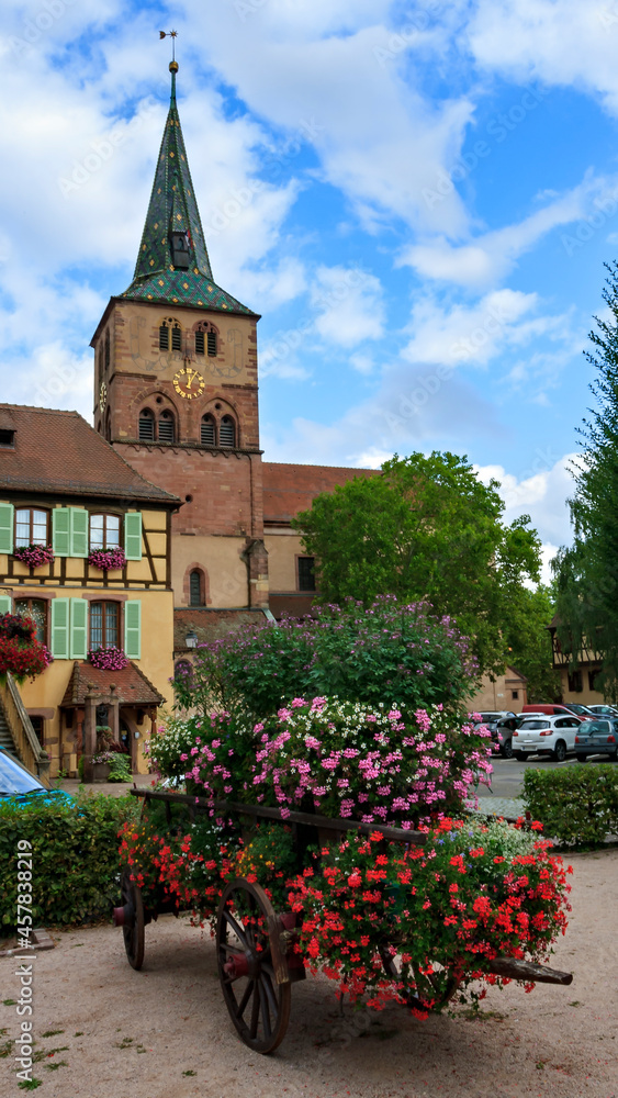 View of the Turckheim during the summer in Alsace