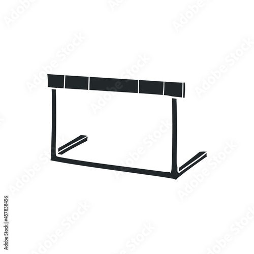 Hurdling Icon Silhouette Illustration. Jump Sport Vector Graphic Pictogram Symbol Clip Art. Doodle Sketch Black Sign.