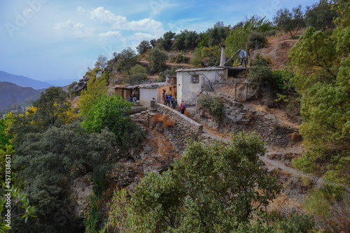 Hikers who walk the path that goes to the Atalbeitar mill photo