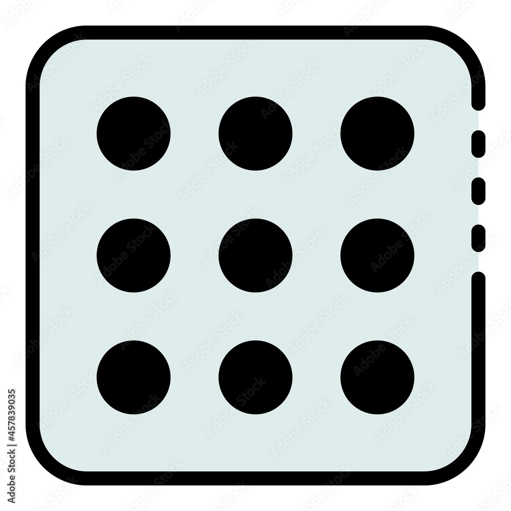 Nine point dice icon. Outline nine point dice vector icon color flat isolated Nine point dice icon. Outline nine point dice vector icon color flat isolated
