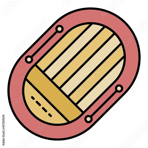 Rescue boat icon. Outline rescue boat vector icon color flat isolated