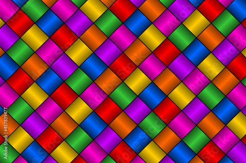 Motif de Carreaux en Bandes avec Dégradés Couleurs