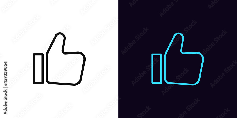 Outline thumb up icon, with editable stroke. Linear like sign, approve pictogram Outline thumb up icon, with editable stroke. Linear like sign, approve pictogram