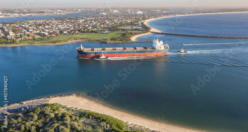 Coal Ship entering Port - Newcastle NSW Australia photo