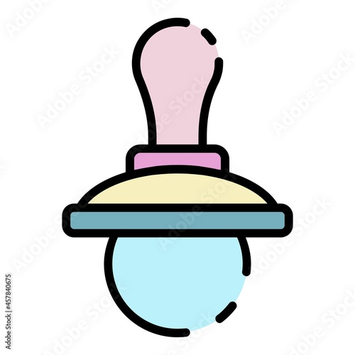 Baby nipple icon. Outline baby nipple vector icon color flat isolated