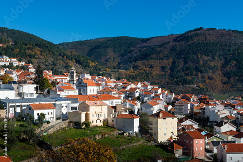 View of the village of Manteigas, at the Serra da Estrela Natural Park, in Portugal. photo