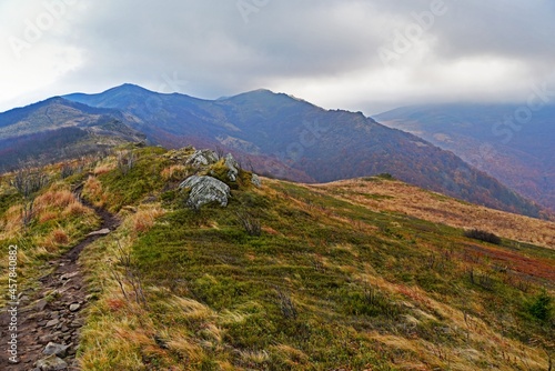 Fototapeta Naklejka Na Ścianę i Meble -  Bukowe Berdo, autumn weather in Bieszczady, Bieszczady mountains