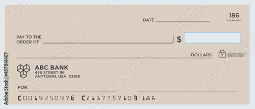 Blank Check Vector (Tan) photo