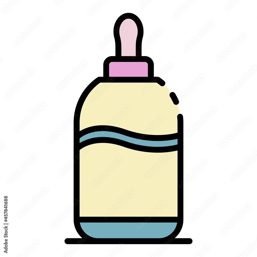 Baby milk bottle icon. Outline baby milk bottle vector icon color flat isolated Baby milk bottle icon. Outline baby milk bottle vector icon color flat isolated