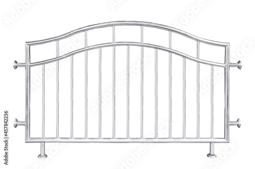 Wallpaper Mural Stainless steel fence isolated on white backgroun Torontodigital.ca