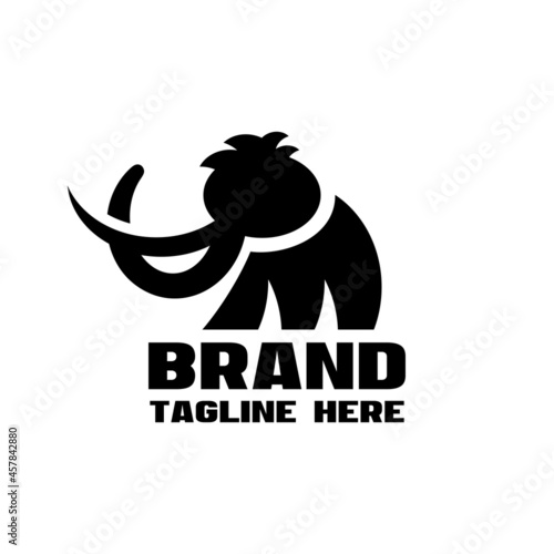 Modern Mammoth letter M logo. Vector illustration