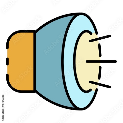 Fog light icon. Outline fog light vector icon color flat isolated