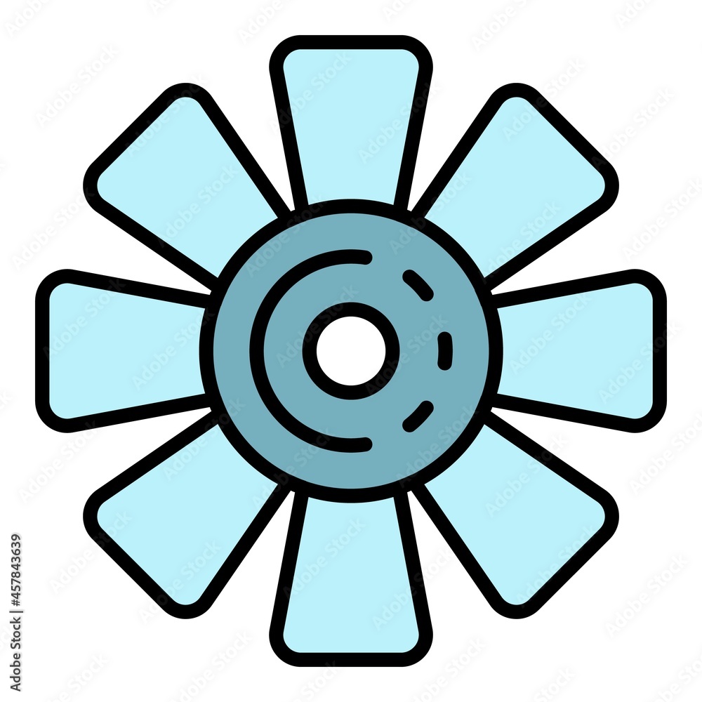Car fan icon. Outline car fan vector icon color flat isolated Car fan icon. Outline car fan vector icon color flat isolated