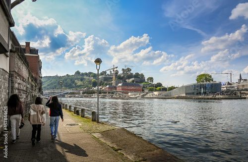 Fotografía Belgique Wallonie Namur panorama confluent Meuse Sambre citadelle eau fleuve env