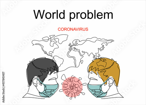 MERS-Cov or middle East respiratory syndrome coronavirus and Novel coronavirus 2019-nCoV. Virus Pandemic Protection Concept.