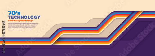 Abstract technology background design in simple retro style with stripes. Vector illustration.