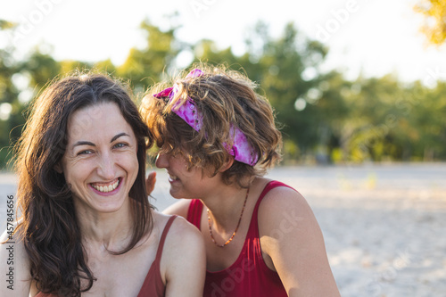 Lesbian couple on the beach