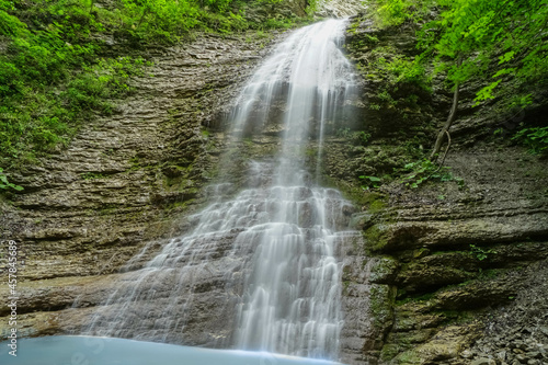 Nikhaloy Waterfall in Chechen Republic, Russia