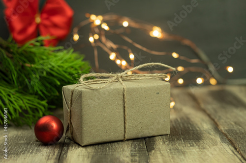 A Christmas gift wrapped in eco paper