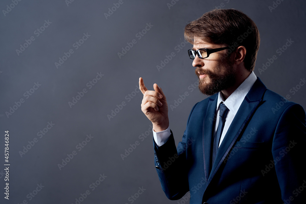 businessmen with glasses success Job isolated background businessmen with glasses success Job isolated background