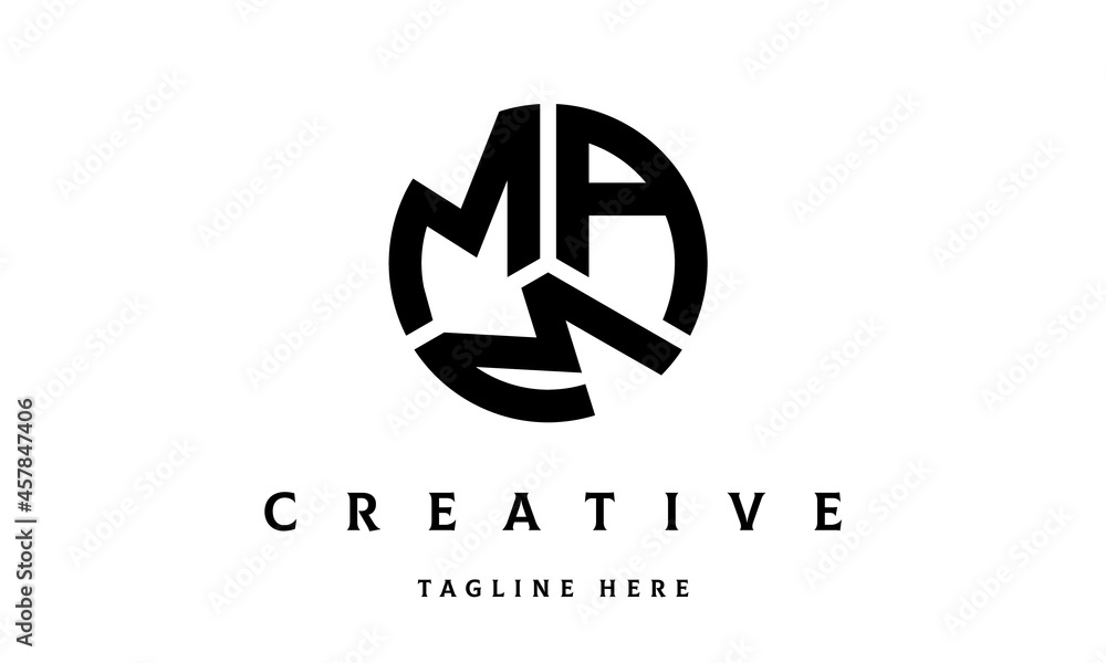 MAM creative circle shape three letter logo vector MAM creative circle shape three letter logo vector