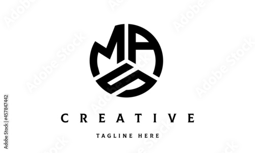 MAS creative circle shape three letter logo vector