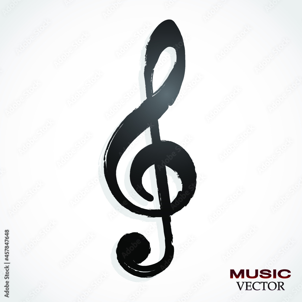 violin clef paintbrush style music logo design violin clef paintbrush style music logo design